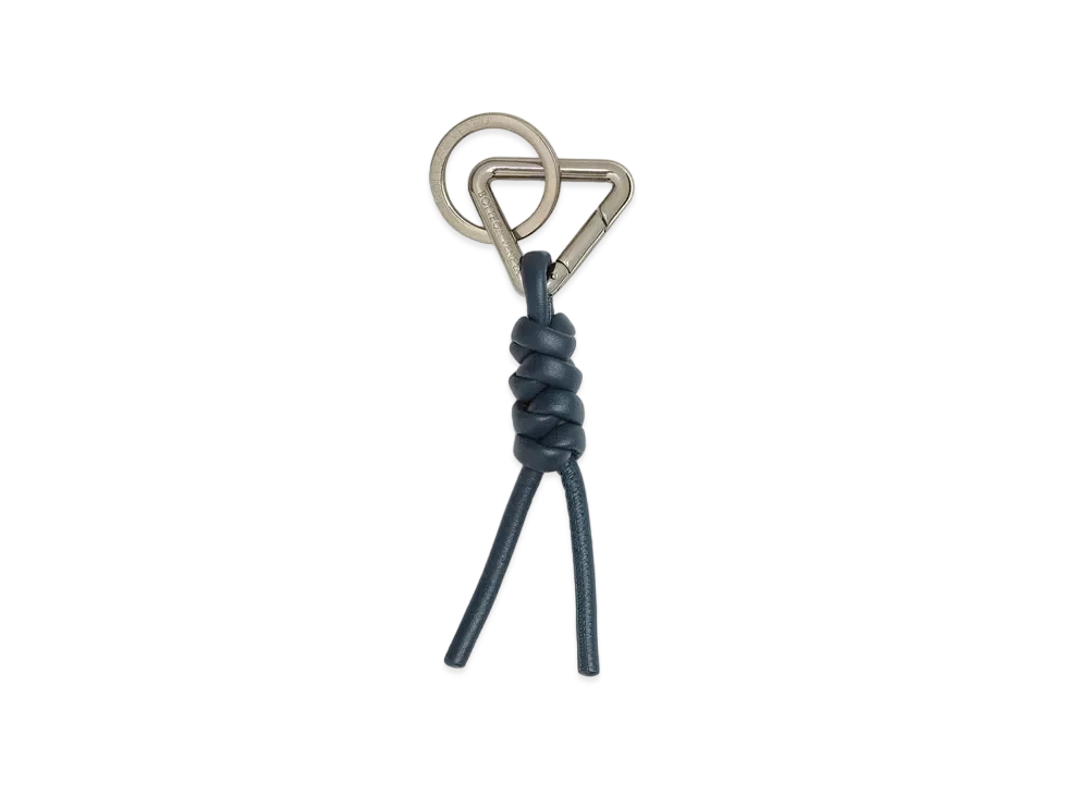 Bottega Veneta Triangle Key Ring "Deep Blue"