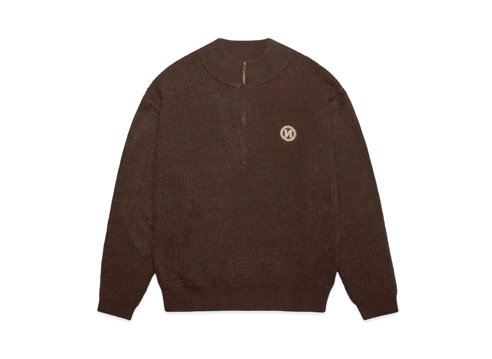 9090 N Logo Half Zip Knit "Brown"