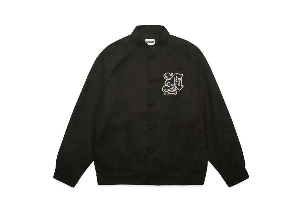 9090 Peach-skin Stadium Jacket "Black"
