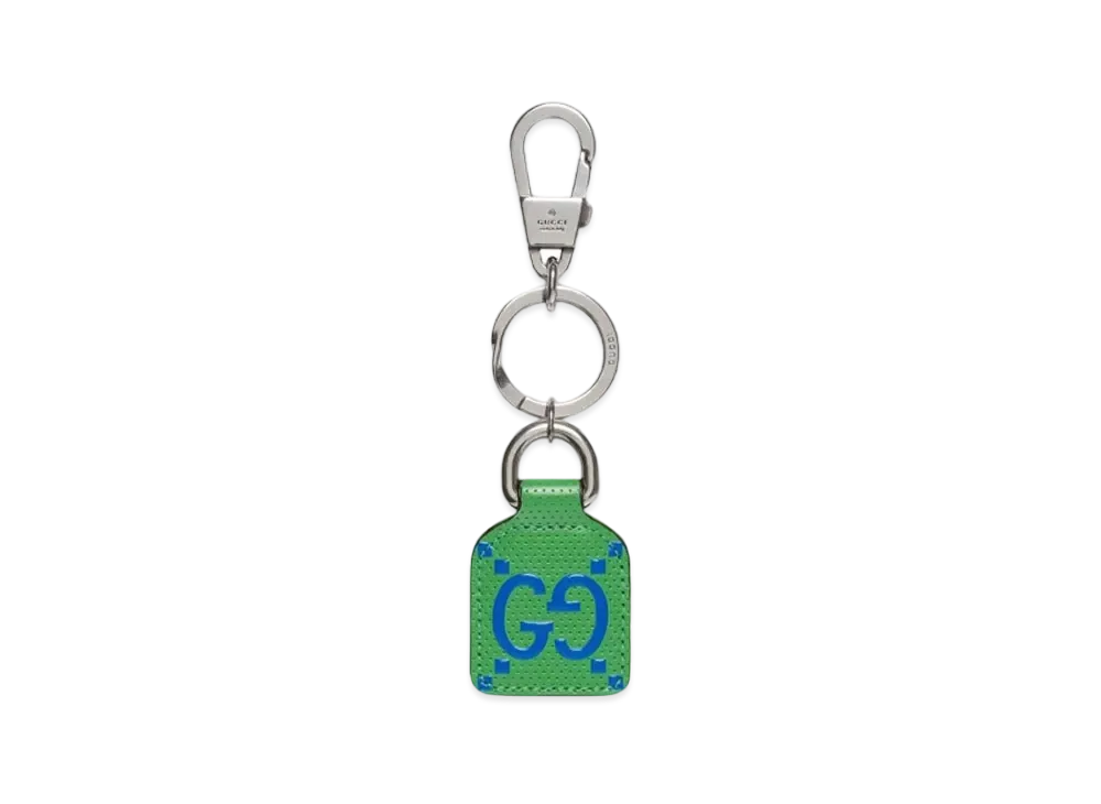 GUCCI GG Embossed Keychain "Green/Blue"