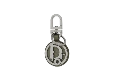 Dior D-Touch Keyring Grained Calfskin With Dior Oblique Signature "Olive"