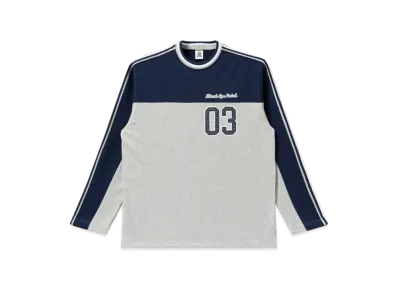 Black Eye Patch Player Ribbed Sweatshirt "Navy/Heather Gray"
