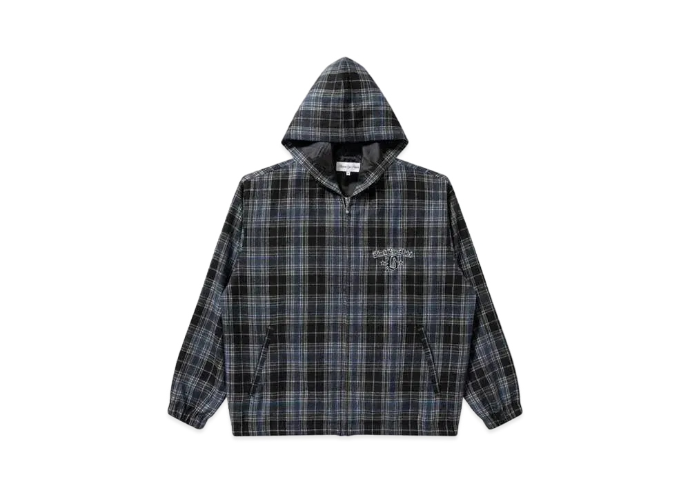 Black Eye Patch Royal Street Hooded Flannel Zip Hoodie "Blue"