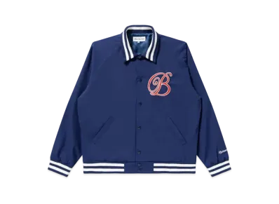 Black Eye Patch B Emblem Rib Collar Stadium Jacket "Navy"