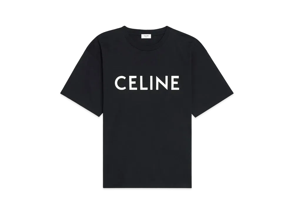 CELINE Men's Celine Loose T-shirt In Cotton Jersey "Black/White"