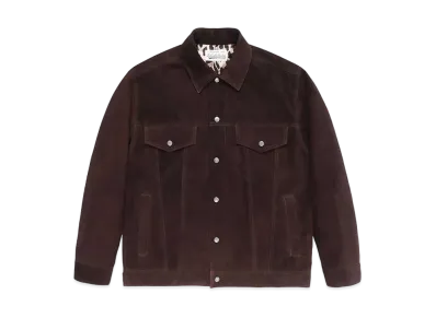WACKO MARIA Suede Leather Trucker Jacket "Brown"