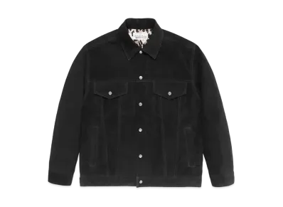 WACKO MARIA Suede Leather Trucker Jacket "Black"