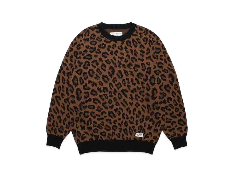 トップス wacko maria LEOPARD JACQUARD KNIT WACKO MARIA（ワコマリア） Leopard jacquard Mohair Knit Sweater