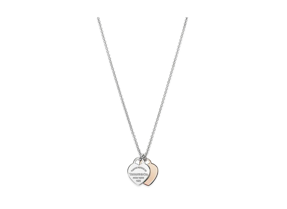Tiffany & Co. Return to Tiffany Double Heart Tag Pendant Mini "Silver/Rose Gold"