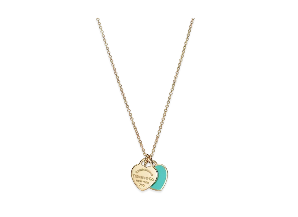 Tiffany & Co. Return to Tiffany Mini Double Heart Tag Pendant "Yellow Gold/Tiffany Blue"