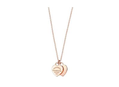 Tiffany & Co. Return to Tiffany Double Heart Tag Pendant Mini "Rose Gold"