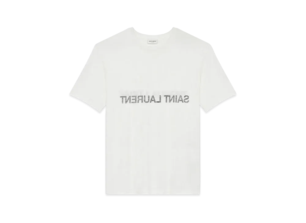 Saint Laurent Men's Saint Laurent Reverse T-shirt "Naturel/Noir"