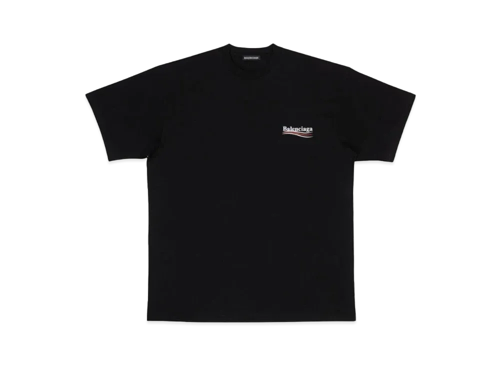 BALENCIAGA Men's Political Campaign T-shirt Regular Fit In Jersey "Black"