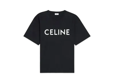 CELINE Women's Celine Loose T-shirt In Cotton Jersey "Black/White"
