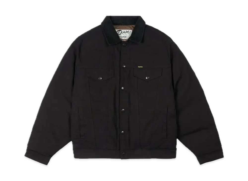 Supreme / Schott Canvas Down Trucker Jacket "Black"