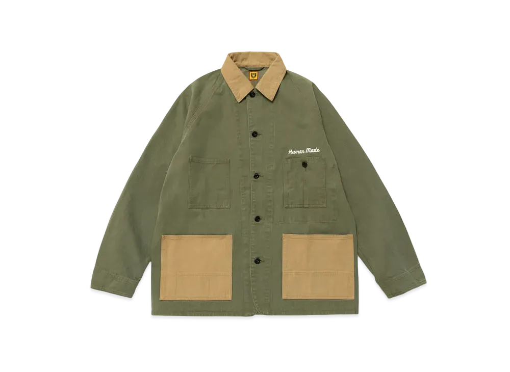 Human Made Herringbone Coverall Jacket "Olive Drab"