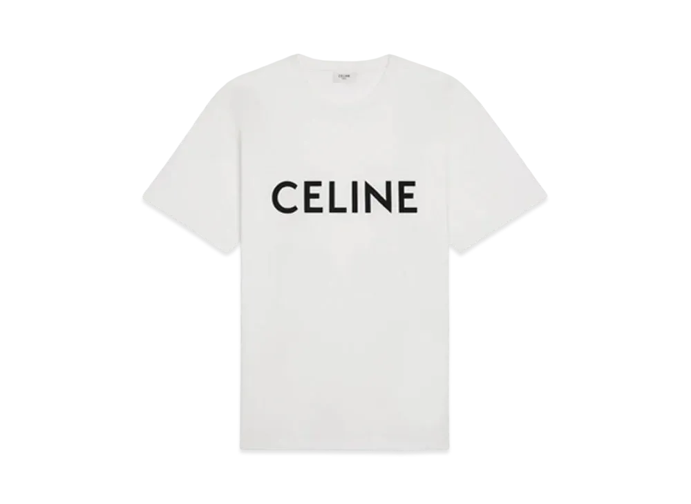 セリーヌ メンズ セリーヌ ルーズ Tシャツ / コットンジャージー "チョーク/ブラック" 2X681671Q.01CC