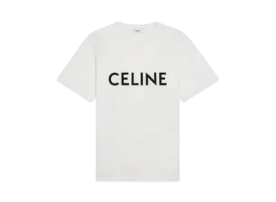CELINE Men's Celine Loose T-shirt In Cotton Jersey "Chalk/Black"