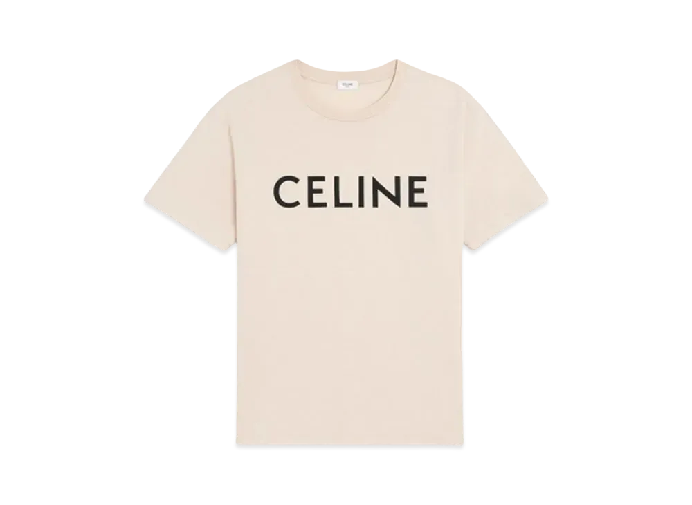 CELINE Men's Celine Loose T-shirt In Cotton Jersey "Champagne/Noir"