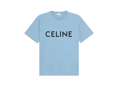 CELINE Men's Celine Loose T-shirt In Cotton Jersey "Washed Blue/Black"
