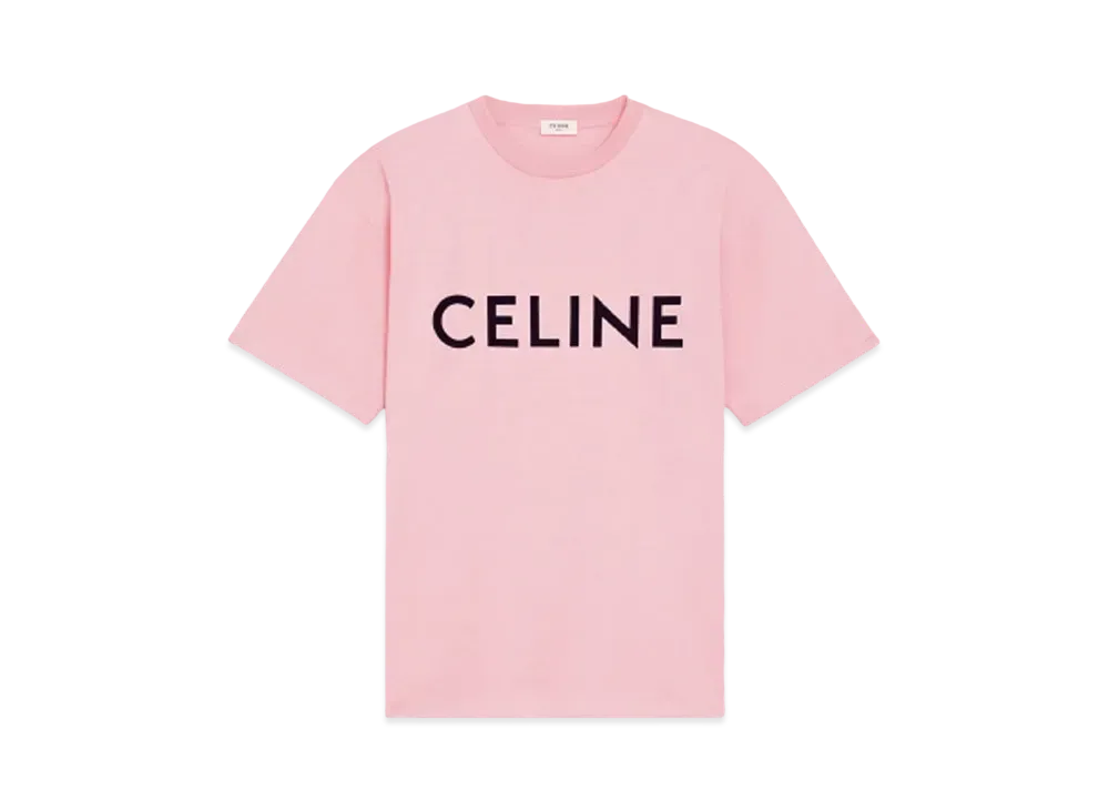 CELINE Men's Celine Loose T-shirt In Cotton Jersey "Vintage Pink/Black"