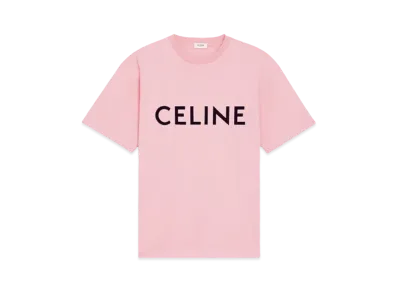 CELINE Men's Celine Loose T-shirt In Cotton Jersey "Vintage Pink/Black"