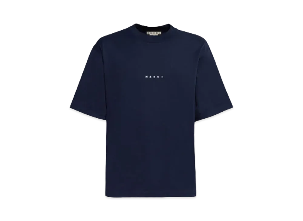 Marni Men's Bio Cotton T-shirt With Logo "Blue Black"