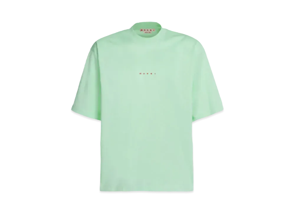 Marni Men's Bio Cotton T-shirt With Logo "Spring Green"