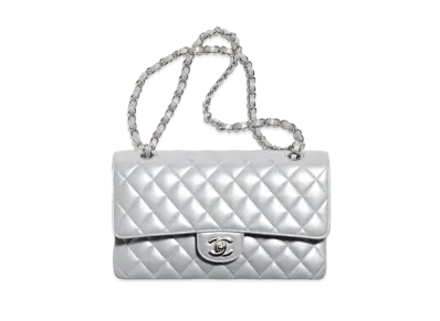 CHANEL Classic Handbag Cloudy Pearly Goatskin "Silver"
