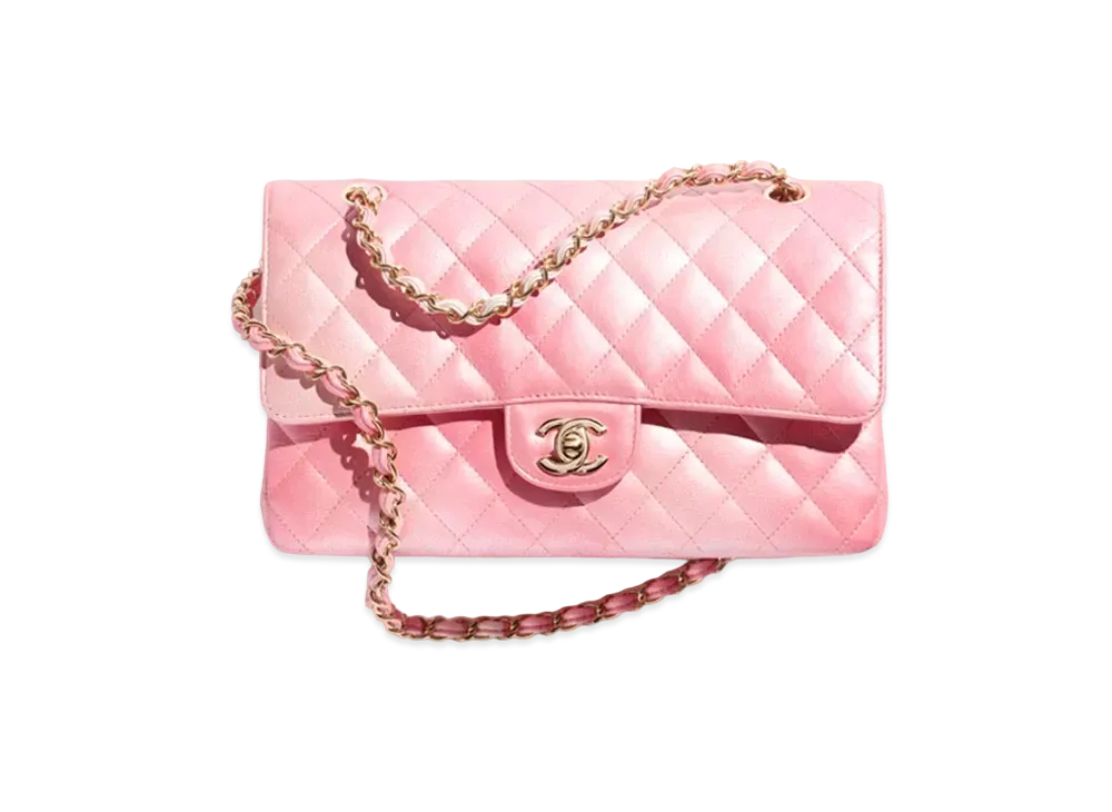 CHANEL Classic Handbag Cloudy Pearly Goatskin "Light Pink"