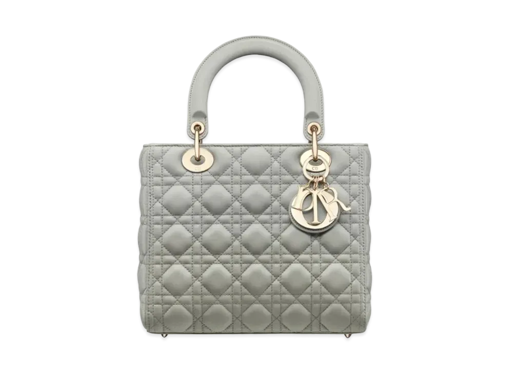 Dior Medium Lady Dior Bag Cannage Lambskin "Gray"