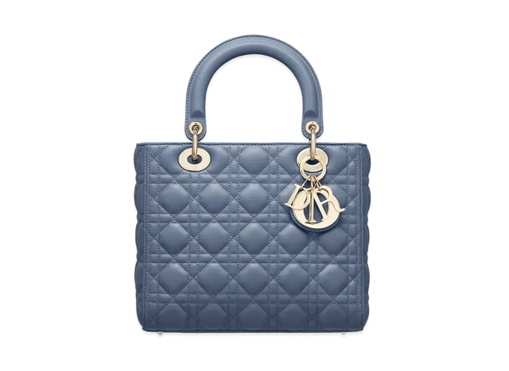 Dior Medium Lady Dior Bag Cannage Lambskin "Denim Blue"