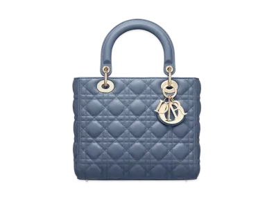 Dior Medium Lady Dior Bag Cannage Lambskin "Denim Blue"