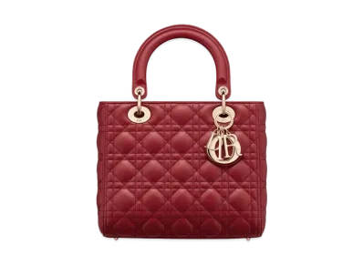 Dior Medium Lady Dior Bag Cannage Lambskin "Cherry Red"