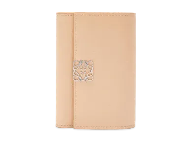 LOEWE Anagram Small Vertical Wallet In Pebble Grain Calfskin "Nude"