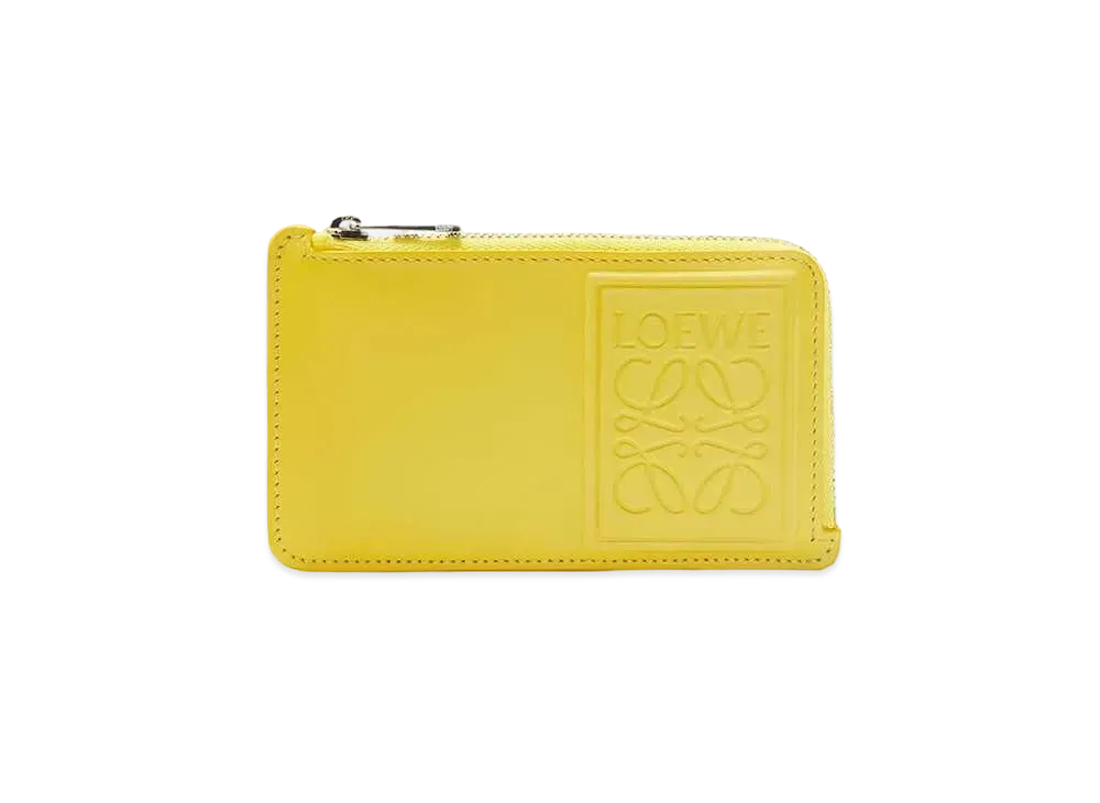 LOEWE Coin Cardholder In Satin Calfskin "Yellow" 