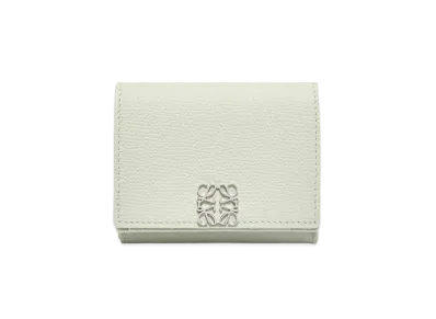 LOEWE Anagram Trifold Wallet In Pebble Grain Calfskin "Light Celadon"
