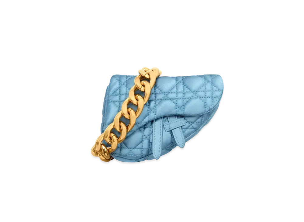 Dior Micro By ERL Venice Saddle Bag Kumo Cannage Satin "Blue"