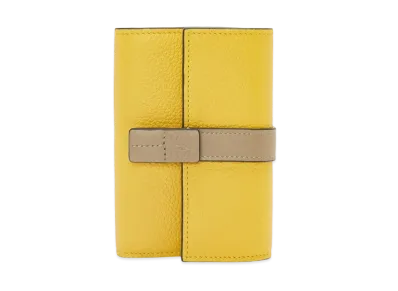 LOEWE Small Vertical Wallet In Soft Grained Calfskin "Yellow/Clay Green"