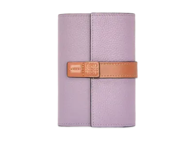 LOEWE Small Vertical Wallet In Soft Grained Calfskin "Dirty Mauve/Tan"