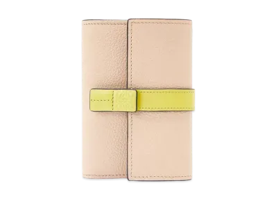 LOEWE Small Vertical Wallet In Soft Grained Calfskin "Nude/Citronelle"