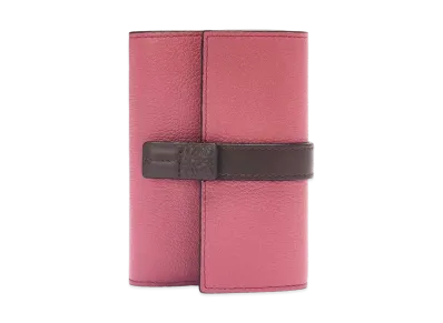LOEWE Small Vertical Wallet In Soft Grained Calfskin "Plumrose/Chocolate"