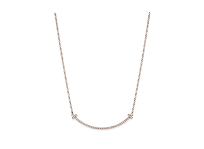 Tiffany & Co. Tiffany T Smile Pendant With Diamonds Small "Rose Gold"