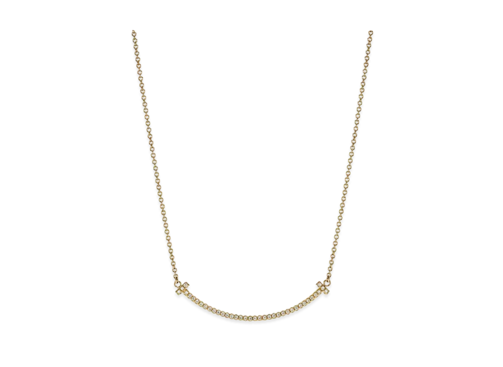 Tiffany & Co. Tiffany T Smile Pendant With Diamonds Small "Yellow Gold"