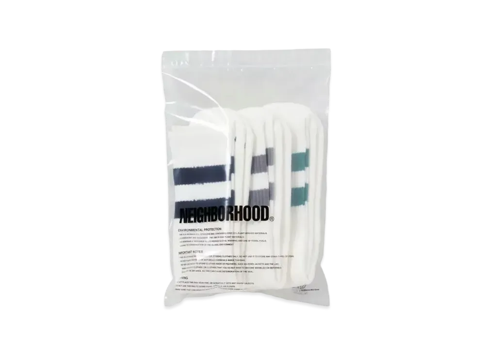 NEIGHBORHOOD Classic 3Pac Long Socks "White"