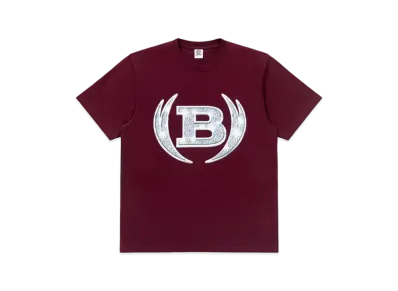 Black Eye Patch Iced Out Winged Logo Tee "Burgundy"