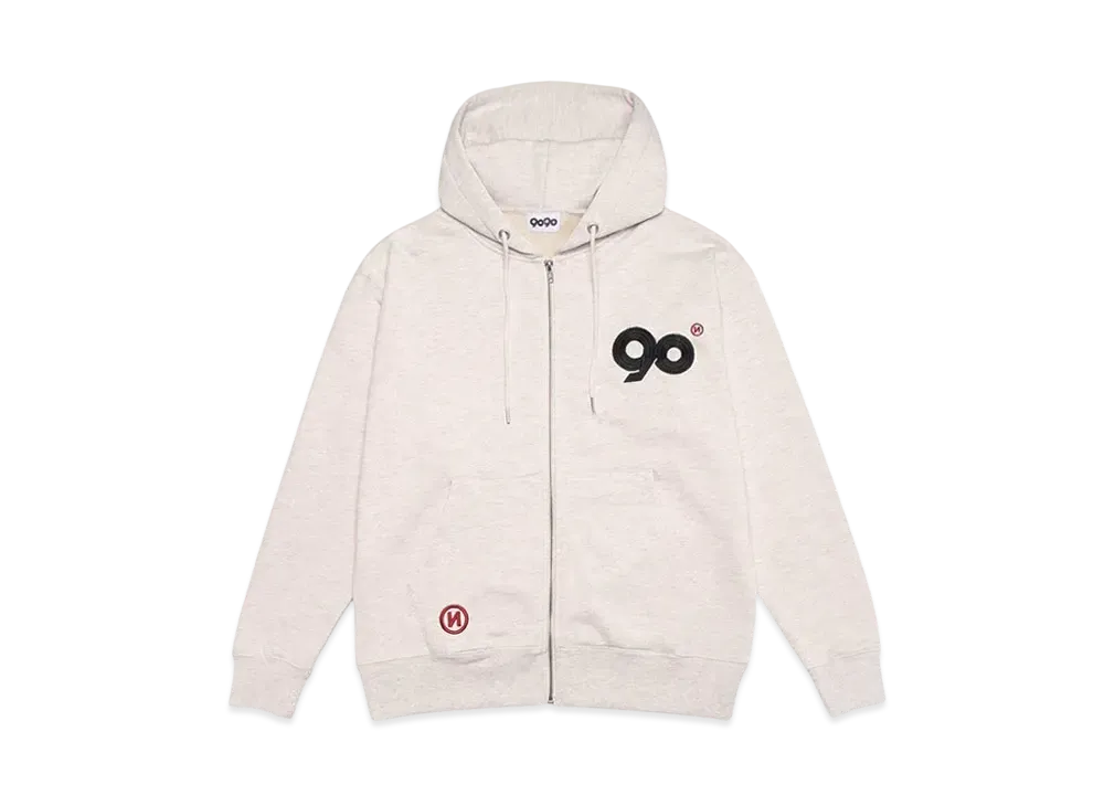 9090 Logo Zip Hoodie "Heather gray"