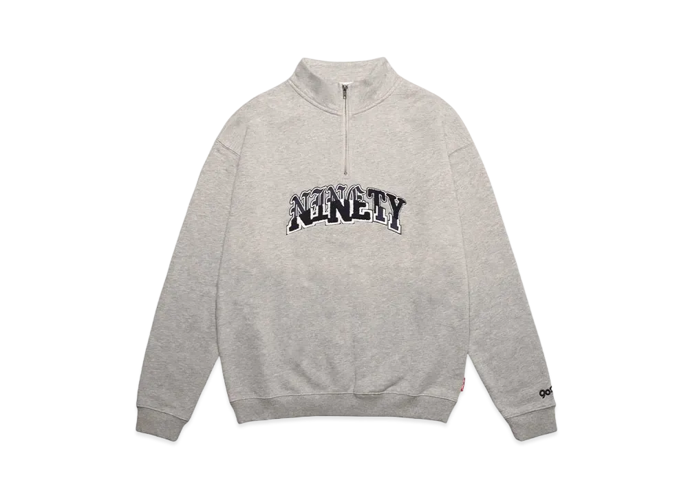 9090 Collage Logo Half-zip Sweat "Heather gray"
