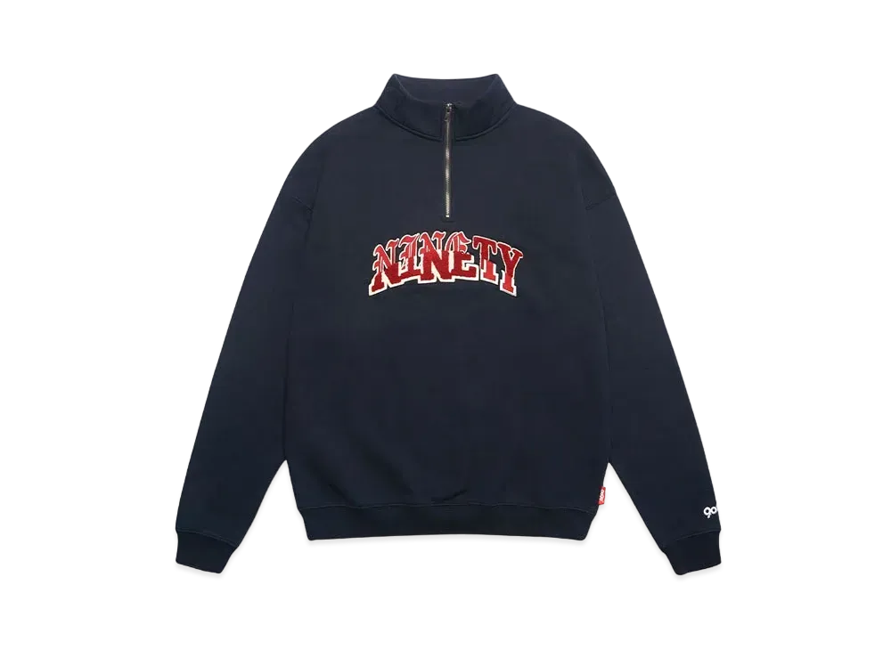9090 Collage Logo Half-zip Sweat "Navy"