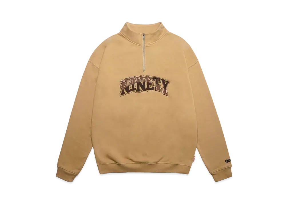 9090 Collage Logo Half-zip Sweat "Camel"